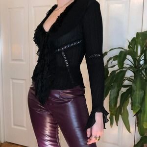 vintage 90s black blouse top
